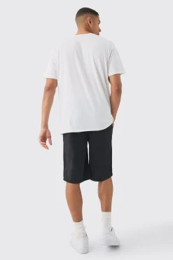 Elasticated Waist Applique Jorts | BoohooMAN UK