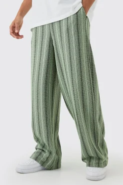 Elasticated Waist Baggy Boucle Trousers | BoohooMAN UK