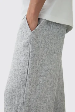Elasticated Waist Baggy Textured Rope Drawcord Trousers | BoohooMAN UK