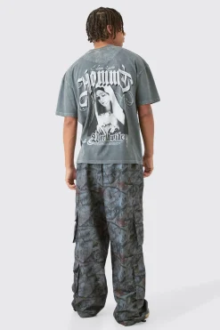 Elasticated Waist Camo Parachute Cargo Trousers | BoohooMAN UK