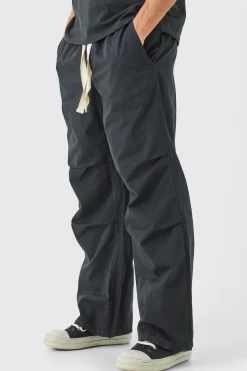 Elasticated Waist Contrast Drawcord Baggy Trouser | BoohooMAN UK