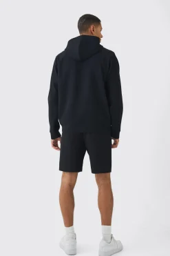 Elasticated Waist Contrast Drawcord Pleated Short | BoohooMAN UK
