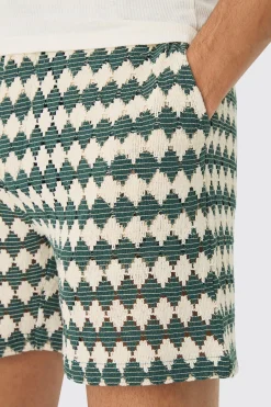 Elasticated Waist Diamond Crochet Bermuda Shorts | BoohooMAN UK