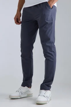Elasticated Waist Golf Technical Stretch Slim Trouser | BoohooMAN UK