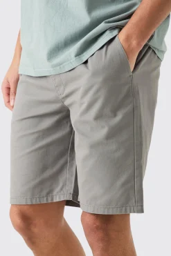 Elasticated Waist Grey Relaxed Fit Shorts | BoohooMAN UK