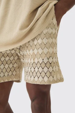 Elasticated Waist Jacquard Bermuda Shorts | BoohooMAN UK