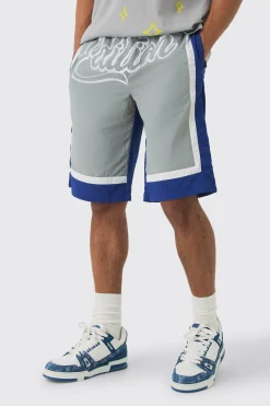 Elasticated Waist Limited Relaxed Longline Shell Panel Shorts | BoohooMAN UK