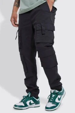 Elasticated Waist Multi Cargo Pocket Slim Fit Jogger | BoohooMAN UK