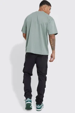 Elasticated Waist Multi Cargo Pocket Slim Fit Jogger | BoohooMAN UK