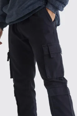 Elasticated Waist Multi Cargo Pocket Slim Fit Jogger | BoohooMAN UK