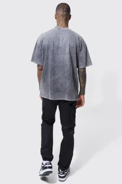 Elasticated Waist Multi Pocket Zip Cargo Trouser | BoohooMAN UK