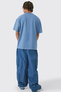 Elasticated Waist Multi Pocket Parachute Trousers | BoohooMAN UK