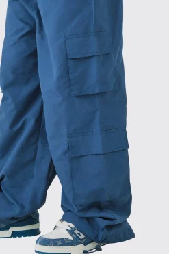 Elasticated Waist Multi Pocket Parachute Trousers | BoohooMAN UK