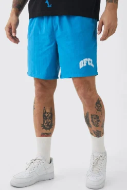 Elasticated Waist OFCL Shell Shorts In Blue | BoohooMAN UK