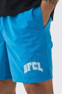 Elasticated Waist OFCL Shell Shorts In Blue | BoohooMAN UK