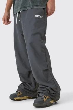 Elasticated Waist Oversized OFCL Parachute Pants | BoohooMAN UK