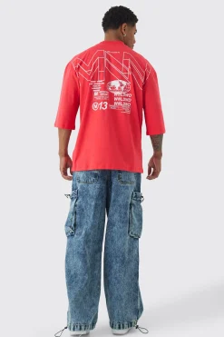 Elasticated Waist Parachute Acid Wash Cargo Jeans | BoohooMAN UK