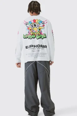 Elasticated Waist Piping Detail Parachute Pants | BoohooMAN UK