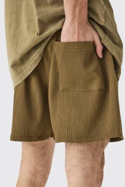 Elasticated Waist Pleated Drawcord Shorts | BoohooMAN UK