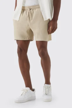 Elasticated Waist Pleated Drawcord Shorts | BoohooMAN UK