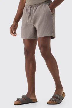 Elasticated Waist Pleated Drawcord Shorts | BoohooMAN UK