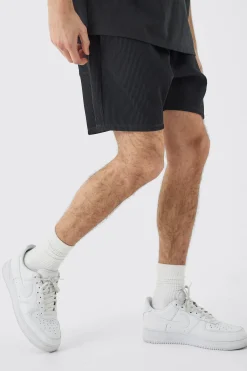 Elasticated Waist Pleated Drawcord Shorts | BoohooMAN UK