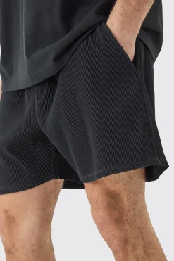 Elasticated Waist Pleated Drawcord Shorts | BoohooMAN UK