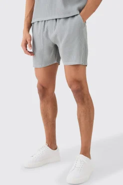 Elasticated Waist Pleated Drawcord Shorts | BoohooMAN UK