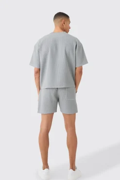 Elasticated Waist Pleated Drawcord Shorts | BoohooMAN UK