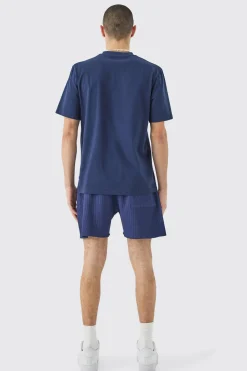 Elasticated Waist Pleated Drawcord Shorts | BoohooMAN UK