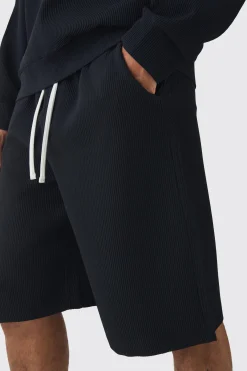 Elasticated Waist Pleated Jorts | BoohooMAN UK