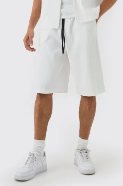 Elasticated Waist Pleated Jorts | BoohooMAN UK