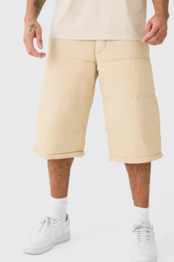 Elasticated Waist Quilted Zip Off Wide Leg Trousers | BoohooMAN UK