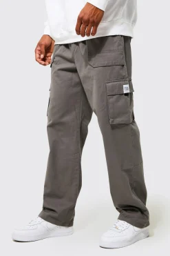 Elasticated Waist Relaxed Fit Buckle Cargo Trouser | BoohooMAN UK