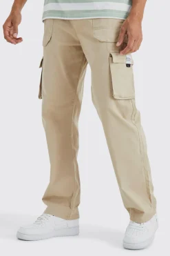 Elasticated Waist Relaxed Fit Buckle Cargo Trouser | BoohooMAN UK