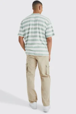 Elasticated Waist Relaxed Fit Buckle Cargo Trouser | BoohooMAN UK