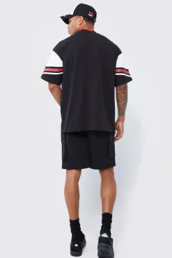 Elasticated Waist Relaxed Technical Stretch Cargo Short | BoohooMAN UK