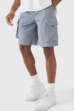 Elasticated Waist Relaxed Technical Stretch Cargo Short | BoohooMAN UK
