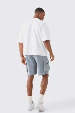 Elasticated Waist Relaxed Technical Stretch Cargo Short | BoohooMAN UK