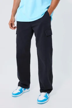 Elasticated Waist Relaxed Fit Cargo Trouser | BoohooMAN UK