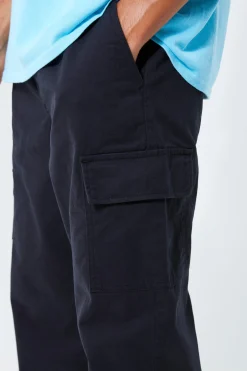 Elasticated Waist Relaxed Fit Cargo Trouser | BoohooMAN UK