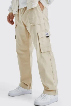 Elasticated Waist Relaxed Fit Cargo Trouser | BoohooMAN UK