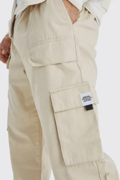 Elasticated Waist Relaxed Fit Cargo Trouser | BoohooMAN UK