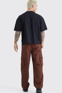 Elasticated Waist Relaxed Fit Cargo Trouser | BoohooMAN UK