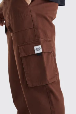 Elasticated Waist Relaxed Fit Cargo Trouser | BoohooMAN UK