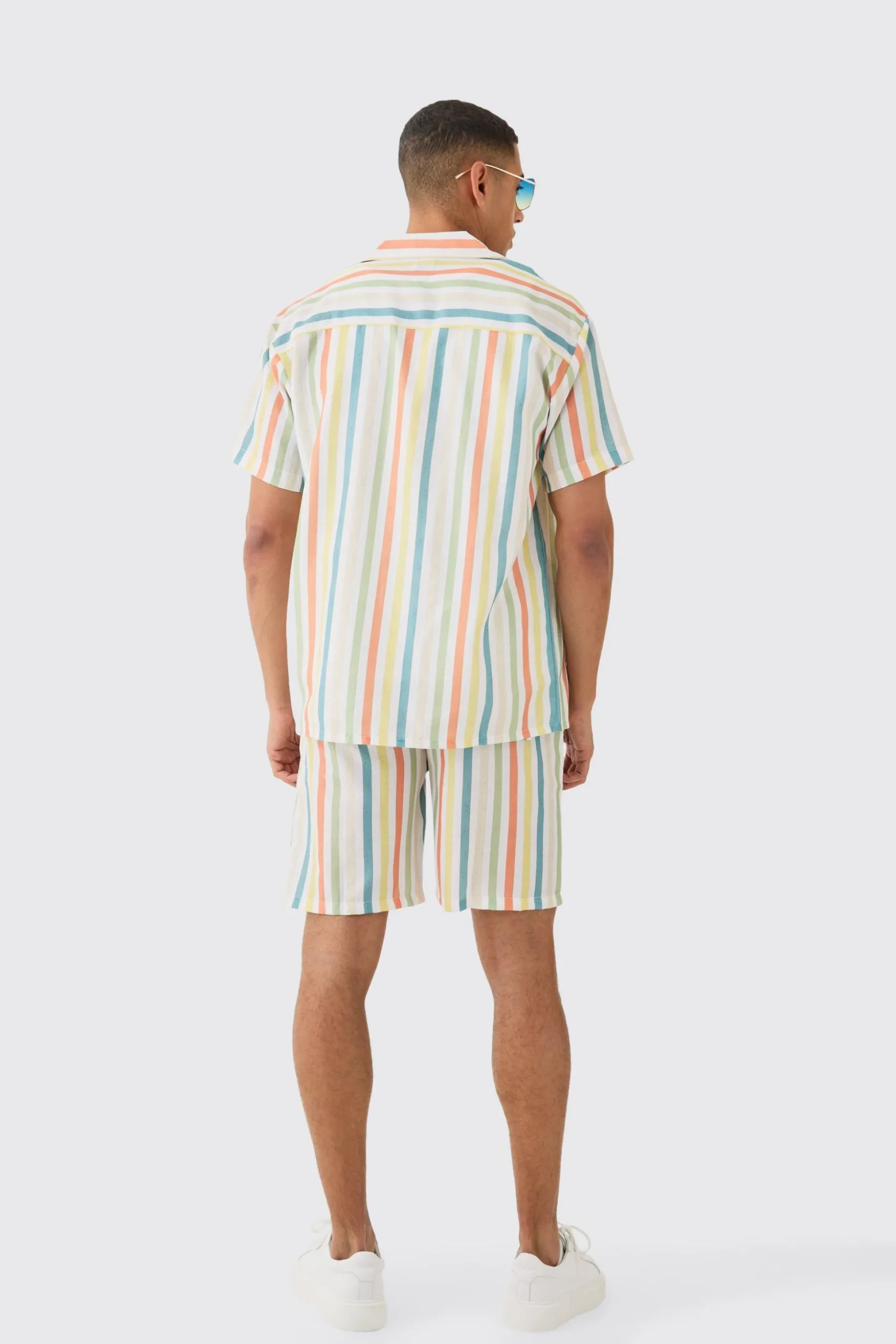 Elasticated Waist Relaxed Stripe Short | BoohooMAN UK