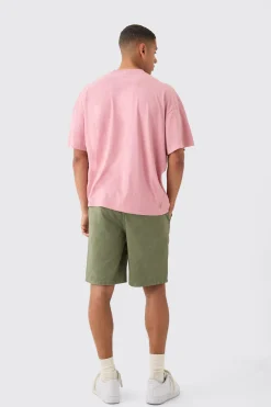 Elasticated Waist Relaxed Contrast Drawcord Shorts | BoohooMAN UK