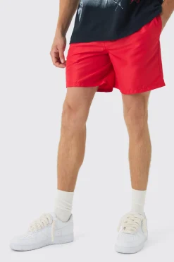 Elasticated Waist Relaxed Contrast Drawcord Shell Short Shorts | BoohooMAN UK