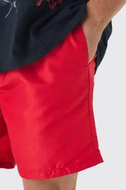 Elasticated Waist Relaxed Contrast Drawcord Shell Short Shorts | BoohooMAN UK