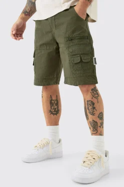 Elasticated Waist Ripstop Bungee Cargo Short | BoohooMAN UK